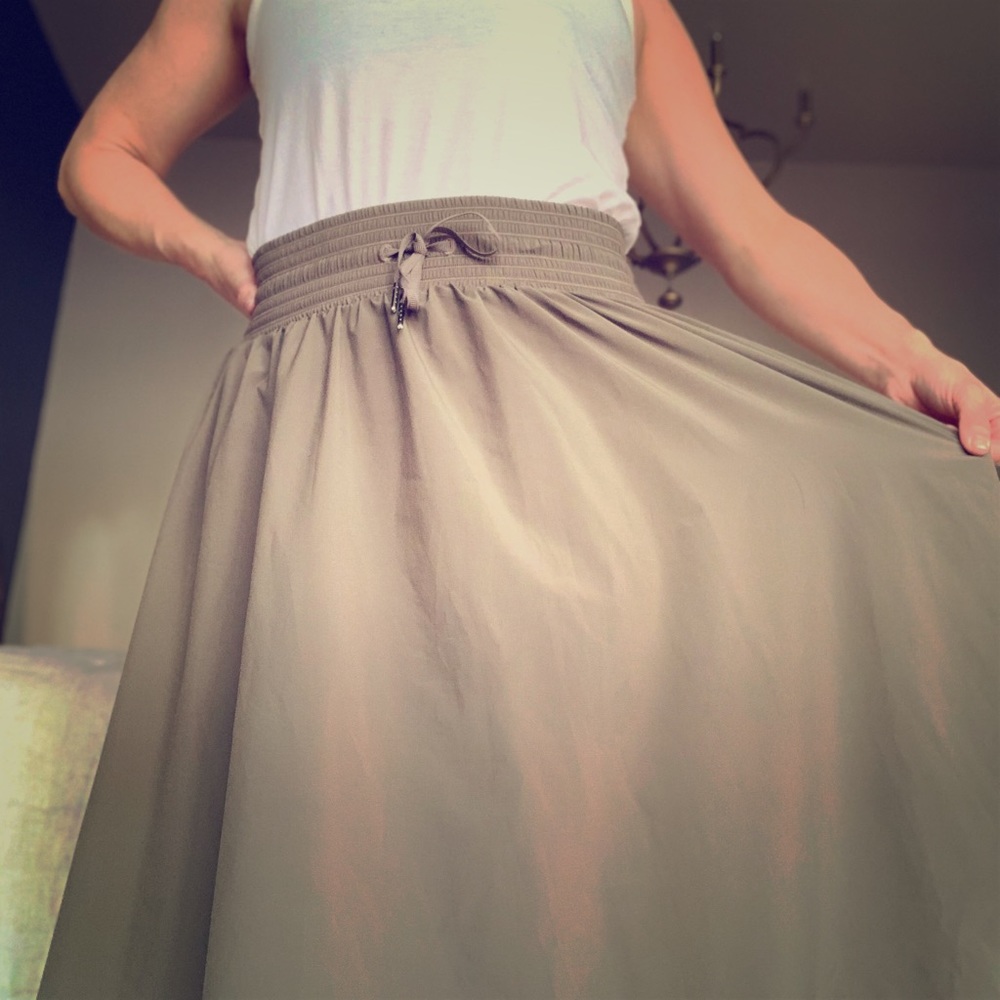 Lululemon olive colored flare skirt